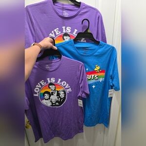 Men's Pride Tees, Golden Girls Or Peanuts, M, L or XL, Price Is For 1